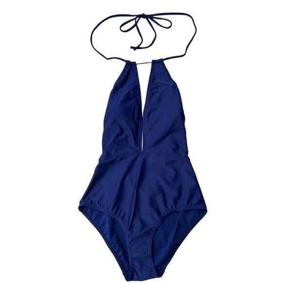 Ted Baker London Navy Blue Halter one piece Swimsuit size 2=4-6 - Picture 1 of 10